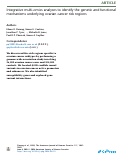 Cover page: Integrative multi-omics analyses to identify the genetic and functional mechanisms underlying ovarian cancer risk regions.