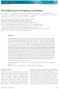 Cover page: The methane cycle in ferruginous Lake Matano
