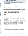 Cover page: Improved multimodal prediction of progression from MCI to Alzheimer's disease combining genetics with quantitative brain MRI and cognitive measures