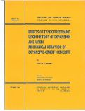 Cover page: Effects of Type of Restraint upon History of Expansion and upon Mechanical Behavior of Expansive-Cement Concrete