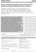 Cover page: Surface‐Grafted Biocompatible Polymer Conductors for Stable and Compliant Electrodes for Brain Interfaces