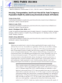 Cover page: Housing, Transportation, And Food: How ACOs Seek To Improve Population Health By Addressing Nonmedical Needs Of Patients