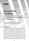 Cover page of Beyond the Sandbox: Student Scholarship, Digital Citizenship, and the Production of Knowledge