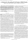 Cover page: A Method for Broadband Full-Duplex MIMO Radio