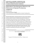 Cover page of Relationship of Time-Management Behaviors to the Effectiveness of Chemistry Pre-Laboratory Assignments