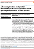 Cover page of Advanced glycation end-product crosslinking activates a type VI secretion system phospholipase effector protein