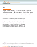 Cover page: PUMA gene delivery to synoviocytes reduces inflammation and degeneration of arthritic joints