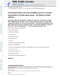 Cover page: Psychological Traits, Heart Rate Variability, and Risk of Coronary Heart Disease in Healthy Aging Women-The Womens Health Initiative.