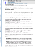 Cover page: Validation of a youth suicide risk calculator in an adult sample with bipolar disorder.