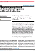 Cover page: Clamping enables enhanced electromechanical responses in antiferroelectric thin films
