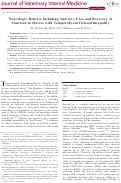 Cover page: Neurologic Deficits Including Auditory Loss and Recovery of Function in Horses with Temporohyoid Osteoarthropathy.