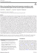 Cover page: Effects of spring Tibetan Plateau land temperature anomalies on early summer floods/droughts over the monsoon regions of South East Asia