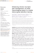 Cover page: Enhancing chronic low back pain management: an initial neuroimaging study of a mobile interoceptive attention training