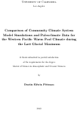 Cover page: Comparison of Community Climate System Model Simulations and Paleoclimate Data for the Western Pacific Warm Pool Climate during the Last Glacial Maximum