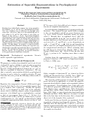 Cover page: Estimation of Separable Representations in Psychophysical Experiments