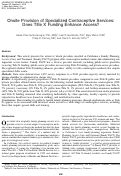 Cover page: Onsite provision of specialized contraceptive services: does Title X funding enhance access?