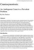 Cover page: Craniosynostosis:An Ambiguous Cause to a Prevalent Problem