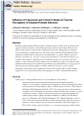 Cover page: Influence of Classroom and School Climate on Teacher Perceptions of Student Problem Behavior