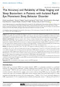 Cover page: The Accuracy and Reliability of Sleep Staging and Sleep Biomarkers in Patients with Isolated Rapid Eye Movement Sleep Behavior Disorder.