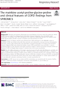 Cover page: The matrikine acetyl-proline-glycine-proline and clinical features of COPD: findings from SPIROMICS.