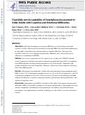 Cover page: Feasibility and Acceptability of Smartphone Assessment in Older Adults with Cognitive and Emotional Difficulties