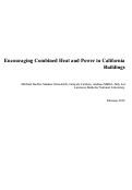 Cover page: Encouraging Combined Heat and Power in California Buildings
