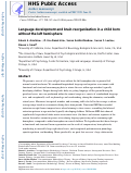 Cover page: Language development and brain reorganization in a child born without the left hemisphere