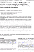 Cover page: Antenatal depressed mood and child cognitive and physical growth at 18-months in South Africa: a cluster randomised controlled trial of home visiting by community health workers