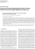 Cover page: Detection of Elevated Signaling Amino Acids in Human Diabetic Vitreous by Rapid Capillary Electrophoresis