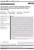 Cover page: Cell populations and muscle fiber morphology associated with acute and chronic muscle degeneration in lumbar spine pathology.