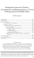 Cover page: Immigration Sanctuary Policies: Constitutional and Representative of Good Policing and Good Public Policy