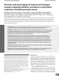 Cover page: Genomic and transcriptomic features of androgen receptor signaling inhibitor resistance in metastatic castration-resistant prostate cancer.