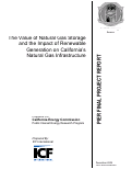 Cover page: The Value of Natural Gas Storage and the Impact of Renewable Generation on California’s Natural Gas Infrastructure