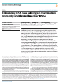 Cover page of Enhancing RNA base editing on mammalian transcripts with small nuclear RNAs