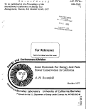 Cover page: SOME POTENTIALS FOR ENERGY AND PEAK POWER CONSERVATION IN CALIFORNIA