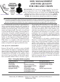 Cover page: Soil Management and Soil Quality for Organic Crops