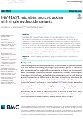 Cover page: SNV-FEAST: microbial source tracking with single nucleotide variants