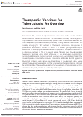 Cover page: Therapeutic Vaccines for Tuberculosis: An Overview.
