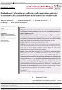 Cover page: Evaluation of phosphorus, calcium, and magnesium content in commercially available foods formulated for healthy cats