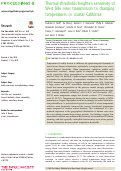 Cover page: Thermal thresholds heighten sensitivity of West Nile virus transmission to changing temperatures in coastal California