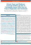 Cover page: Private Payer and Medicare Coverage Policies for Use of Circulating Tumor DNA Tests in Cancer Diagnostics and Treatment.