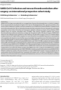 Cover page: SARS‐CoV‐2 infection and venous thromboembolism after surgery: an international prospective cohort study