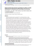 Cover page: Maternal elaborative reminiscing mediates the effect of child maltreatment on behavioral and physiological functioning