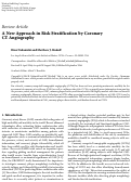 Cover page: A New Approach in Risk Stratification by Coronary CT Angiography
