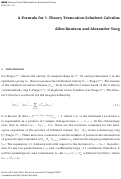 Cover page: A formula for K-theory truncation schubert calculus