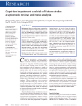 Cover page: Cognitive impairment and risk of future stroke: a systematic review and meta-analysis