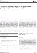 Cover page: Tracking the emergence of memories: A category-learning paradigm to explore schema-driven recognition