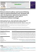 Cover page: Bilateral external auditory canal masses following repair of ruptured abdominal aortic aneurysm and open decompressive exploratory laparotomy for compartment syndrome: A rare case of spontaneous bilateral otorrhagia.