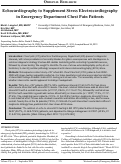 Cover page: Echocardiography to Supplement Stress Electrocardiography in Emergency Department Chest Pain Patients