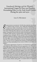 Cover page: Sisterhood, Ideology, and the Women's International League for Peace and Freedom: Formulating Policy on the Arab-Israeli Conflict During the 1960s and 1970s